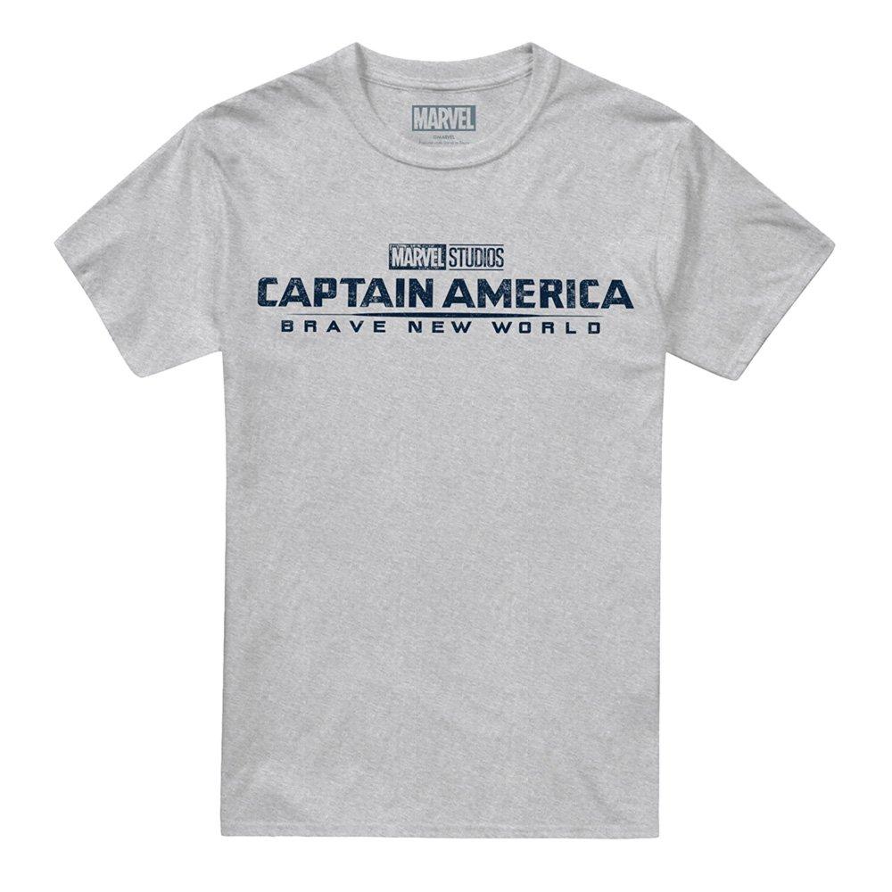 Light Grey - Marvel - Captain America Brave New World Distressed Logo T- - 4