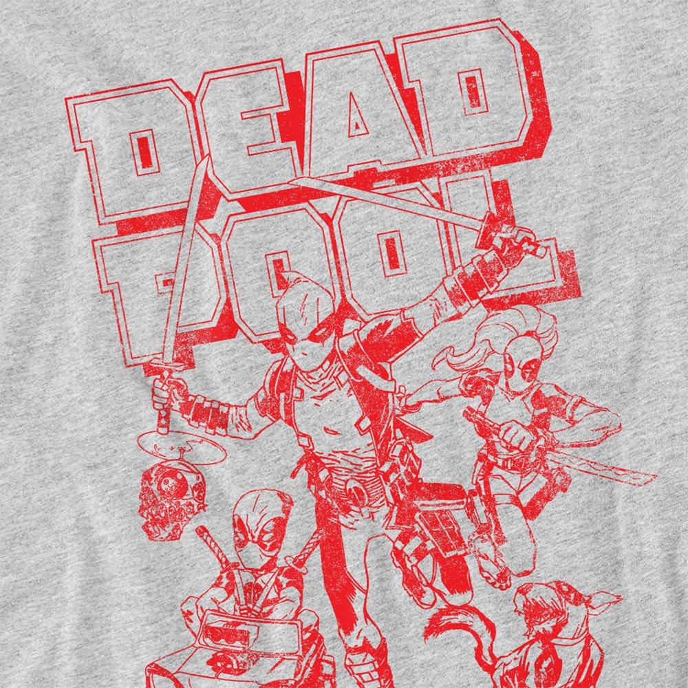 Light Grey - Marvel - Deadpool Corps Red Attack T Shirt Athletic Heathe - 2