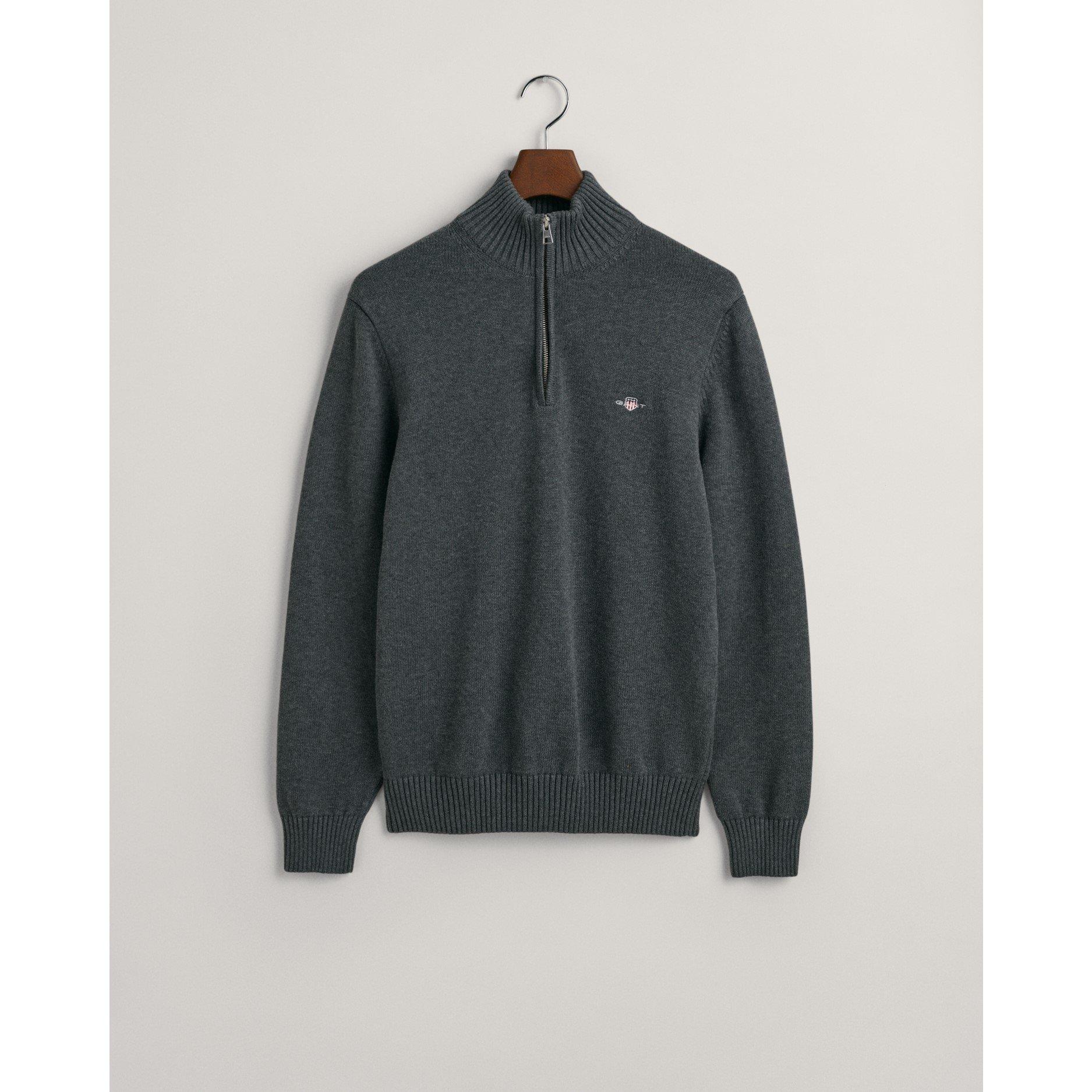Gant Casual Cotton Half-Zip - Charcoal 092 - Size 4XL