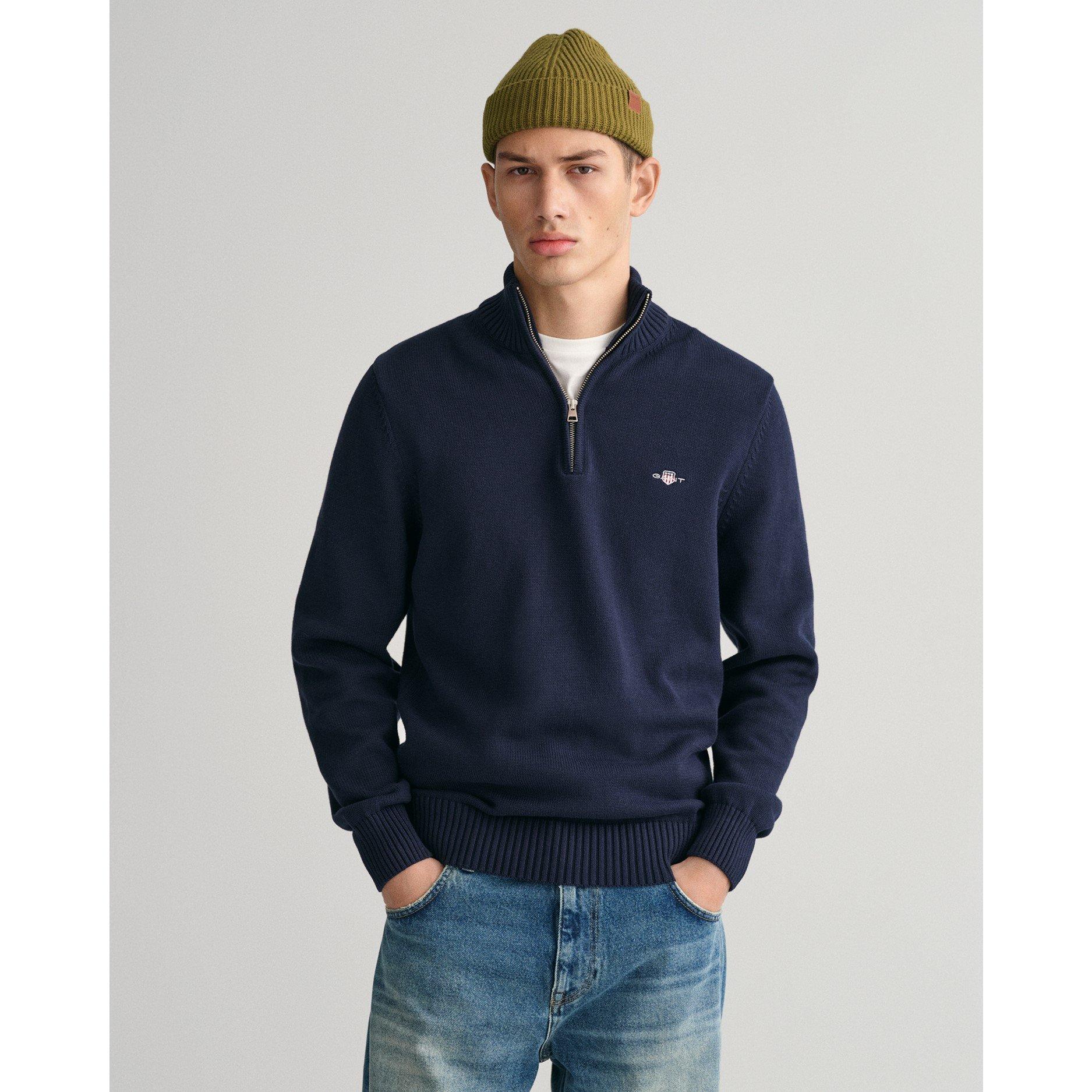 Marineblauw 433 - Gant - Casual Cotton Half-Zip - 2