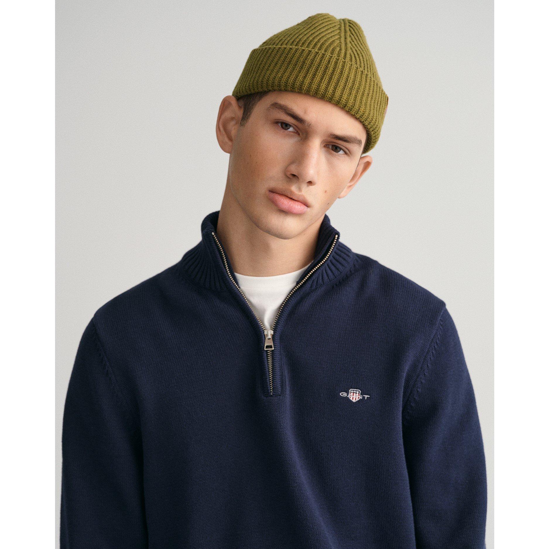 Marineblauw 433 - Gant - Casual Cotton Half-Zip - 5