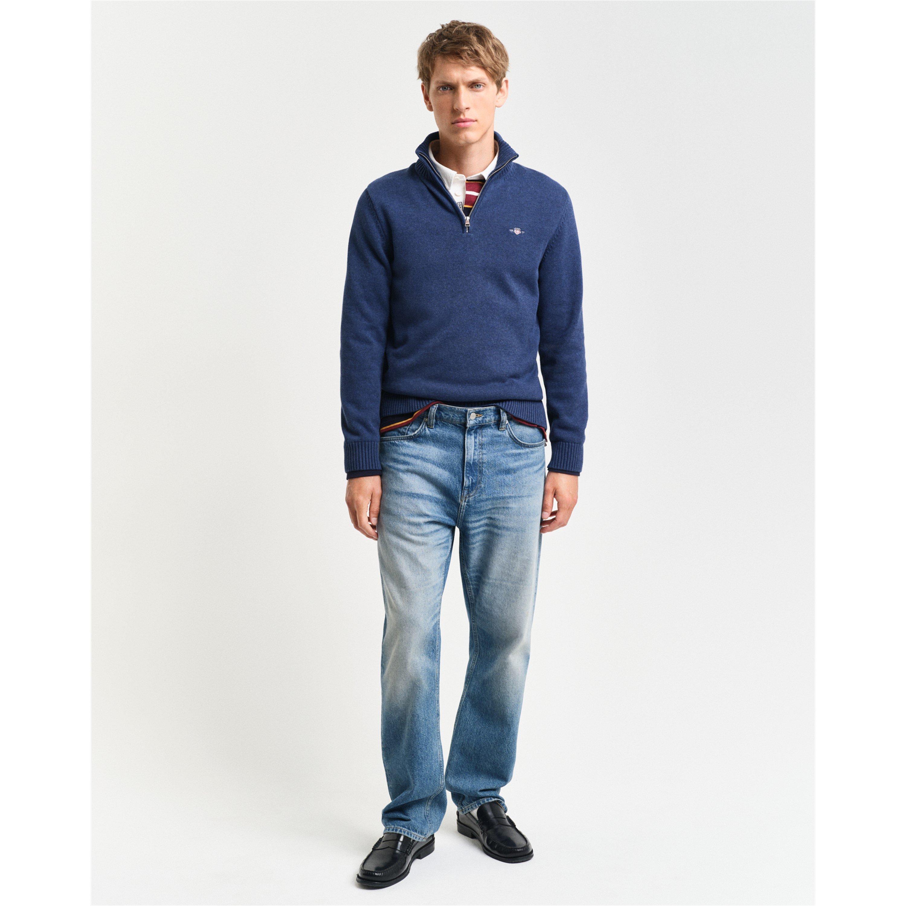 Stn Blue M 489 - Gant - Casual Cotton Half-Zip - 6