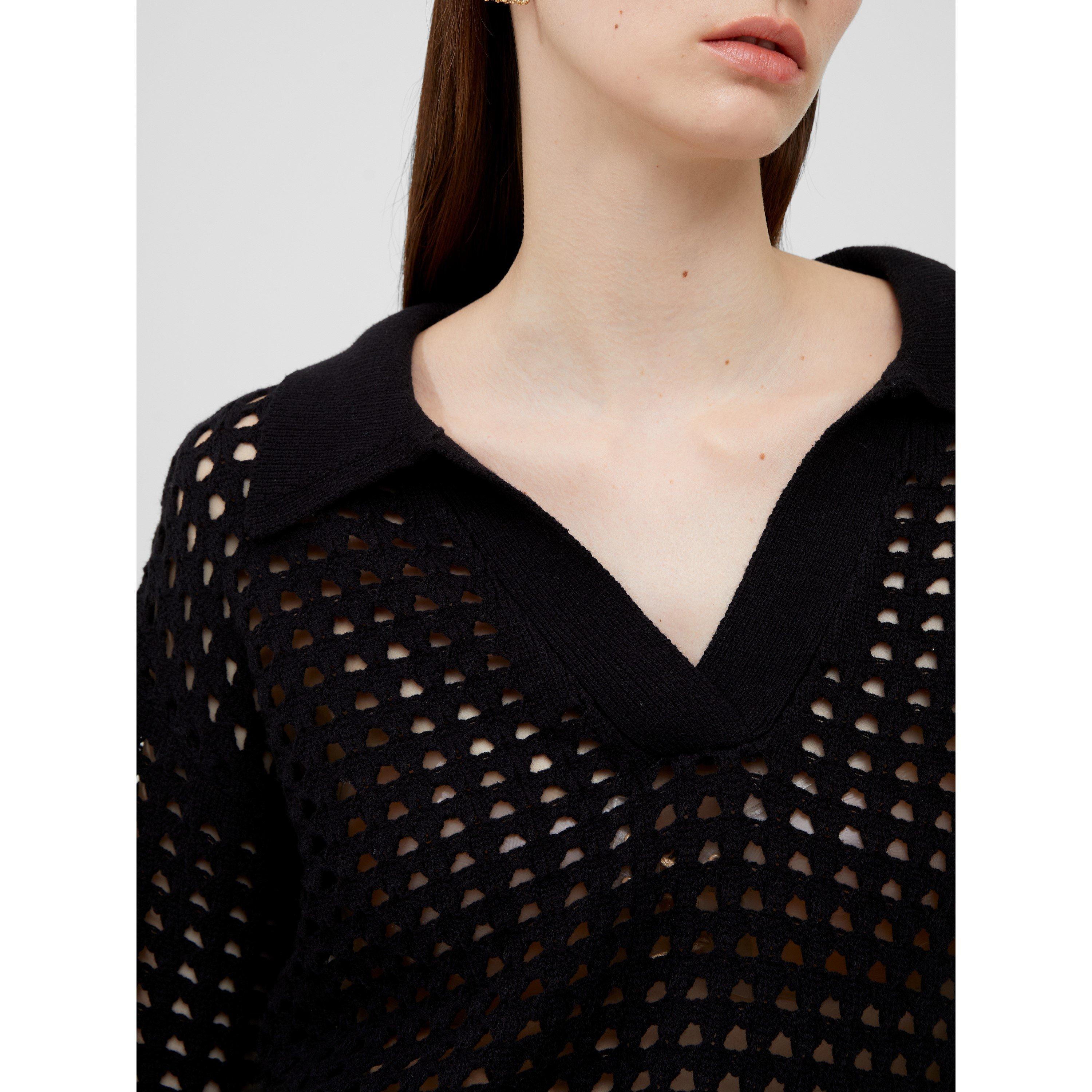 Blackout - French Connection - Women's Manda Pointelle Crew Neck Jumper - 2