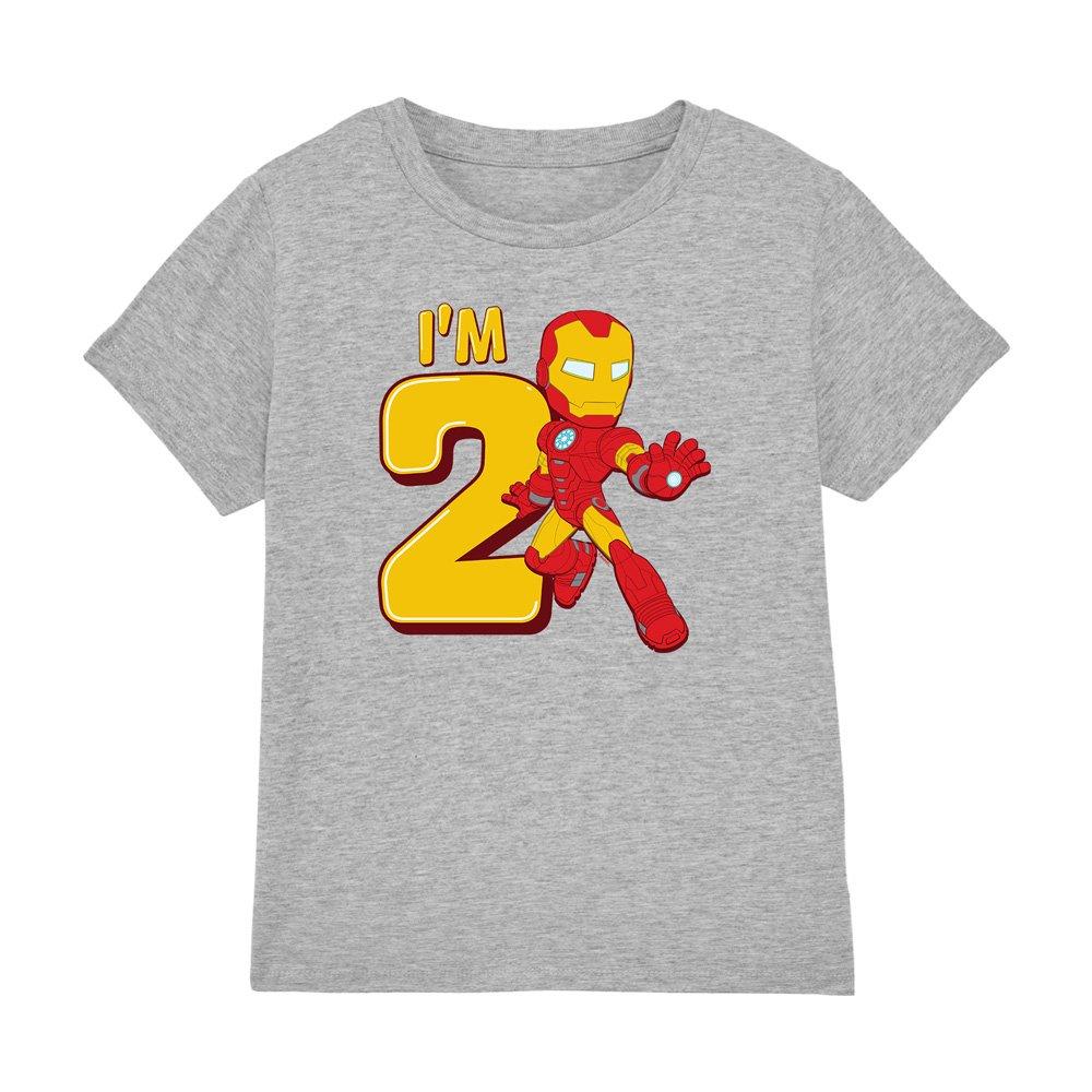 Light Grey - Iron Man - Iron Man Cute Birthday 2 Kids T-Shirt Light Grey - 1