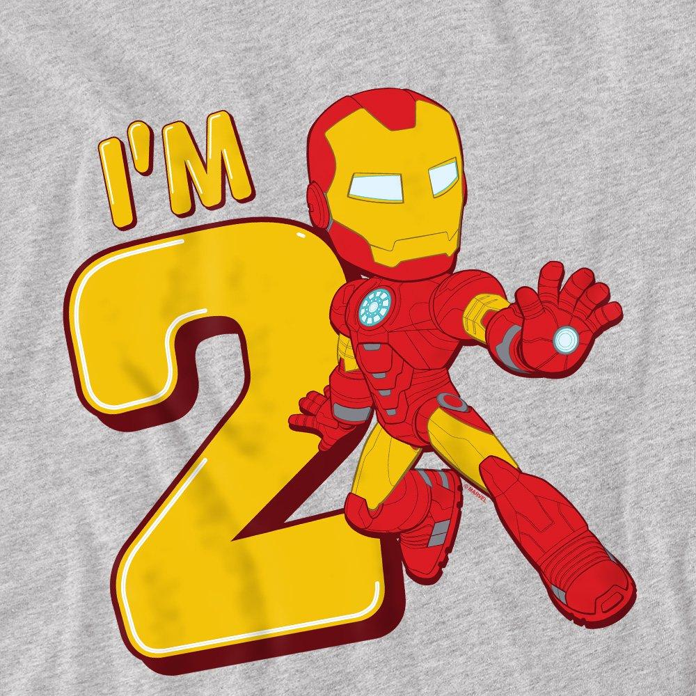 Light Grey - Iron Man - Iron Man Cute Birthday 2 Kids T-Shirt Light Grey - 2