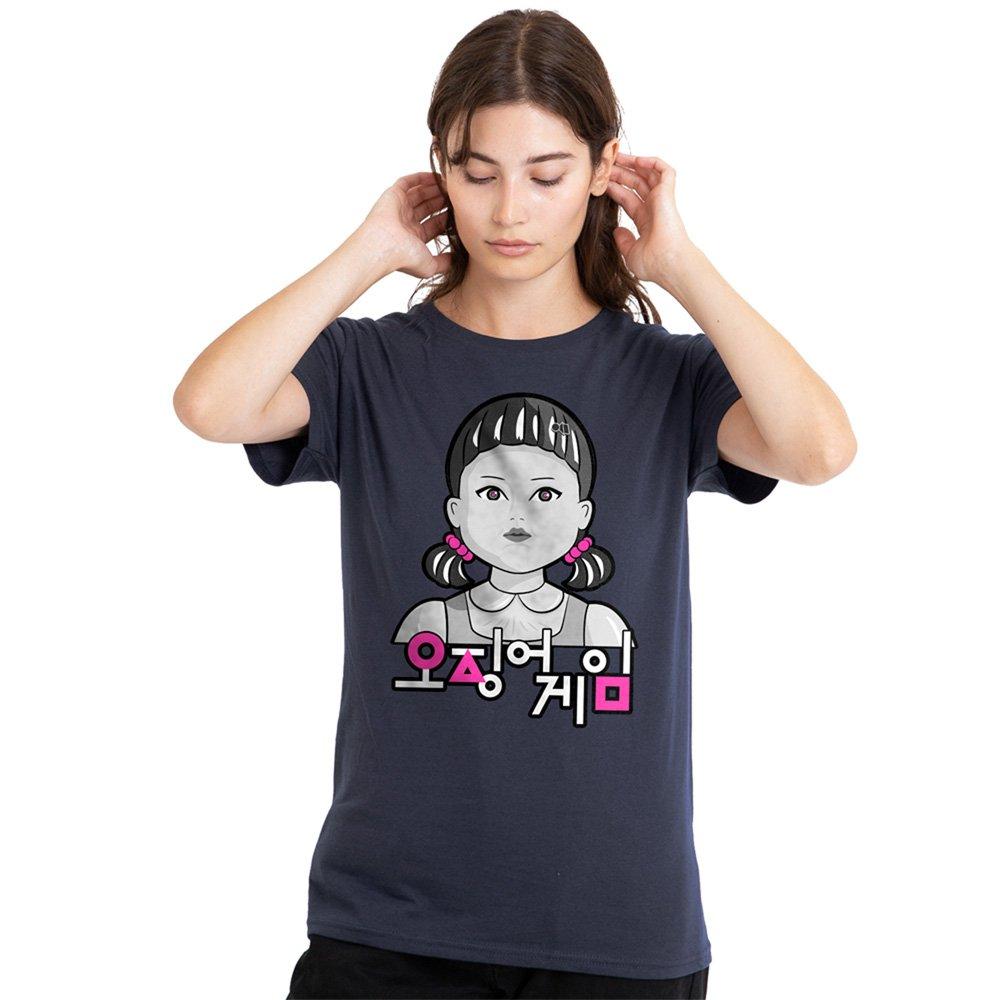Navy - Squid Game - Squid Game YoungHee Pop Art Ladies T Shirt Deep N - 1