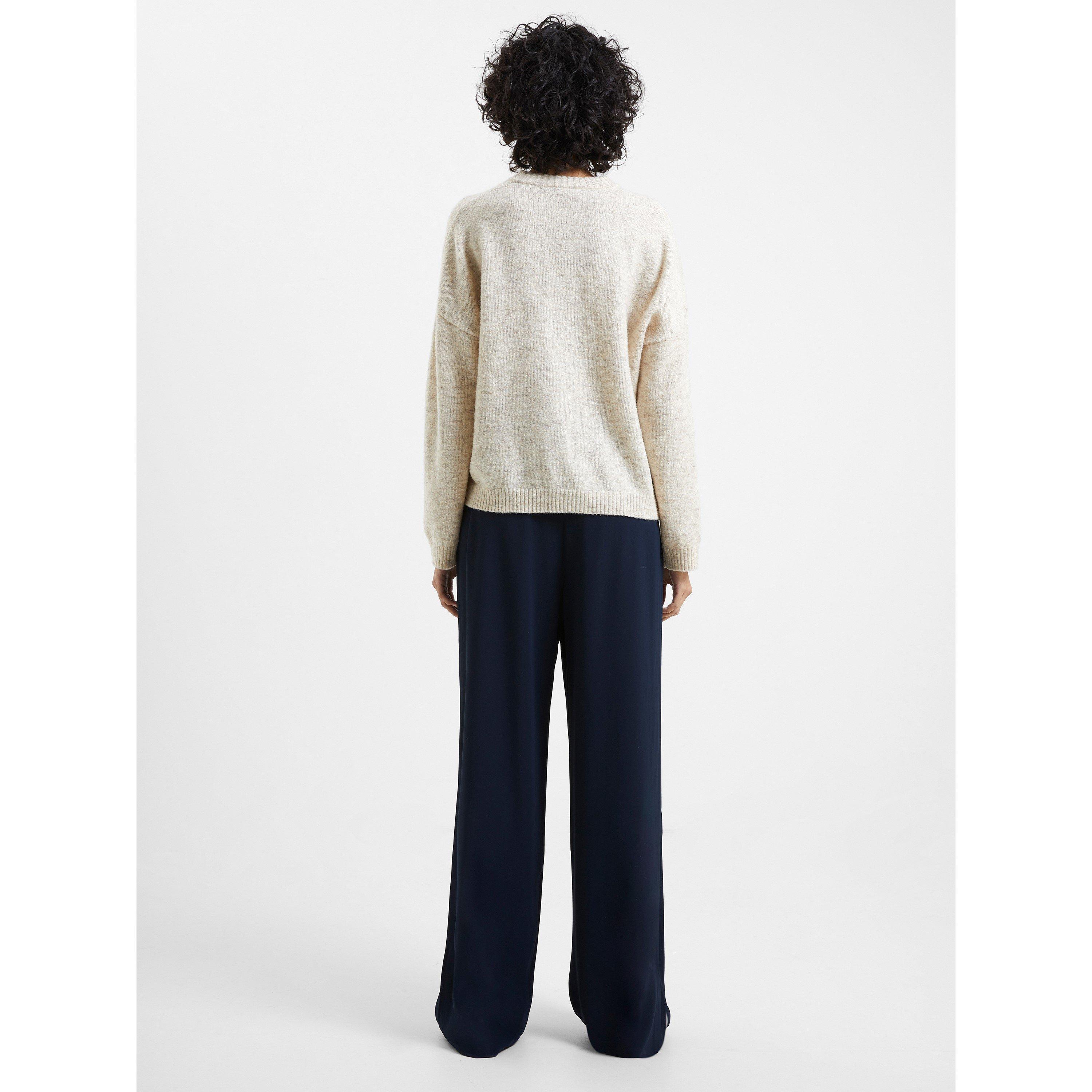 20-Oatmeal Mel - French Connection - Women's Kezia Gathered Crew Neck Jumper - 2
