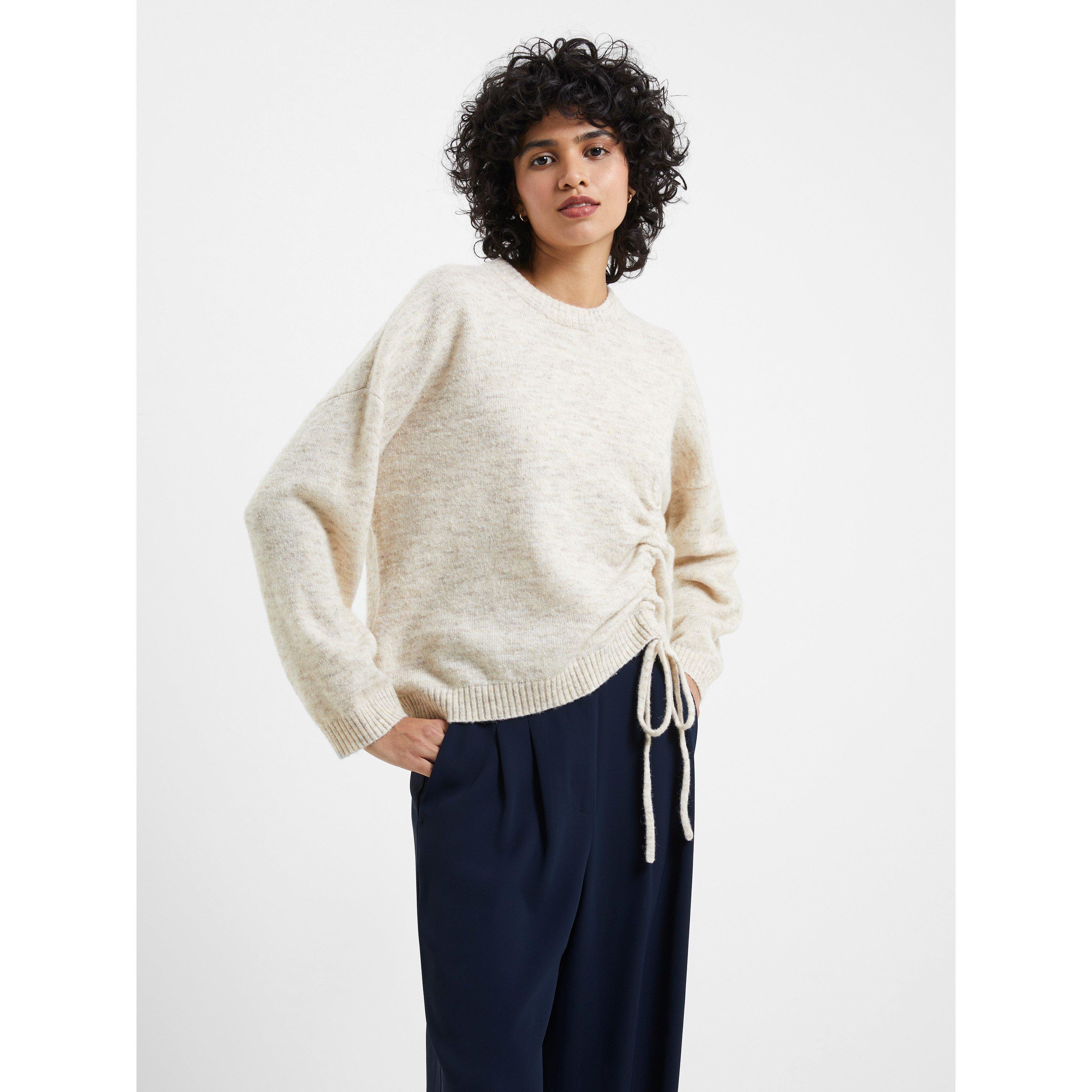 20-Oatmeal Mel - French Connection - Women's Kezia Gathered Crew Neck Jumper - 3