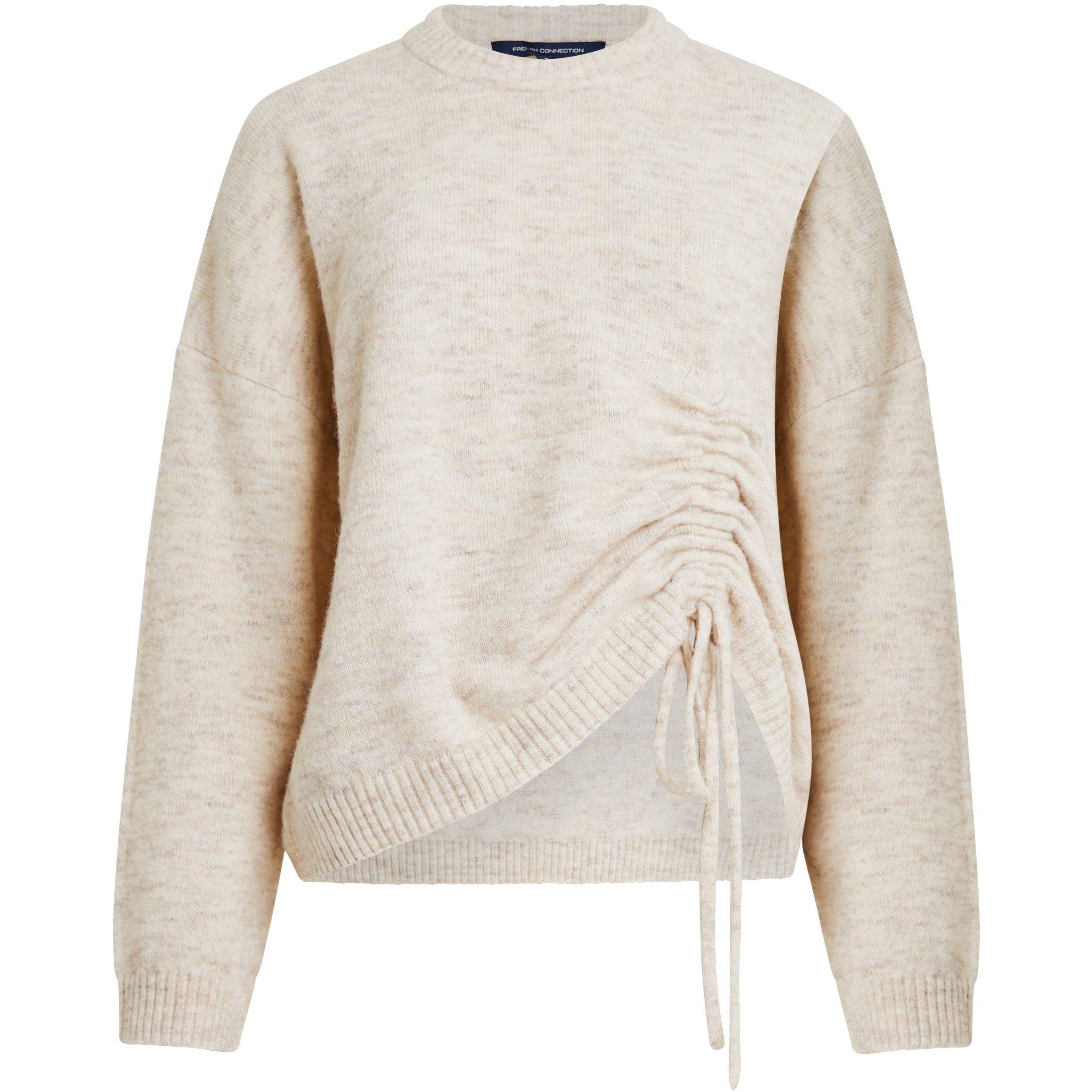 20-Oatmeal Mel - French Connection - Women's Kezia Gathered Crew Neck Jumper - 4