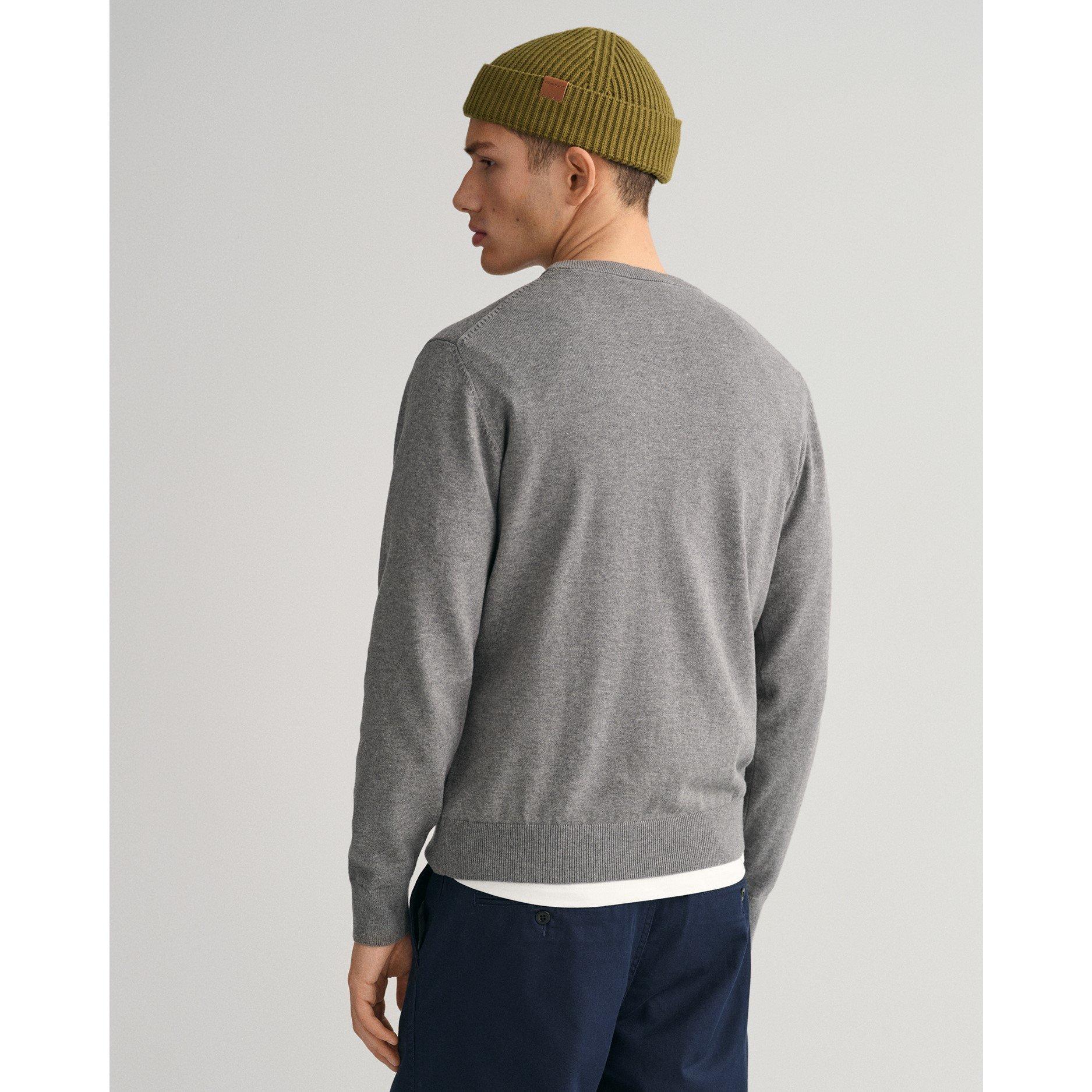 Grey Melange092 - Gant - Classic Cotton Crew Neck Sweater - 4