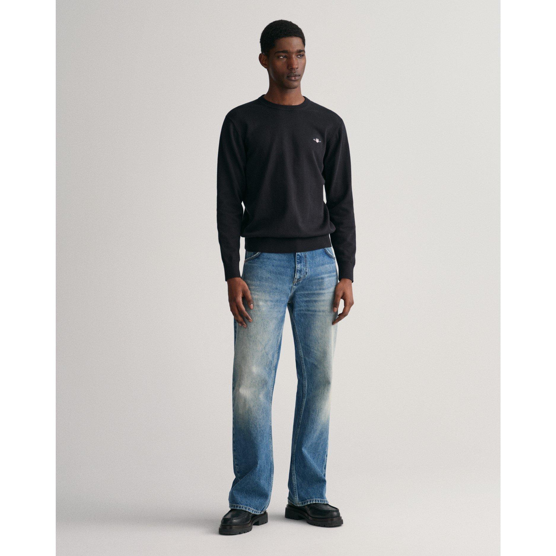 Black 005 - Gant - Classic Cotton Crew Neck Sweater - 7
