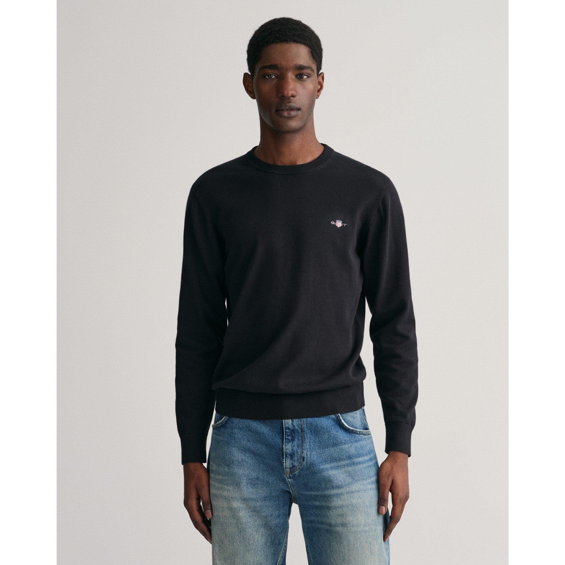 Black 005 - Gant - Classic Cotton Crew Neck Sweater - 3
