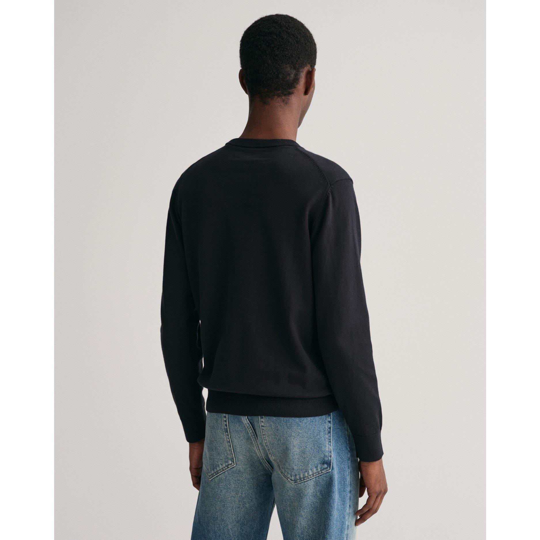 Black 005 - Gant - Classic Cotton Crew Neck Sweater - 4