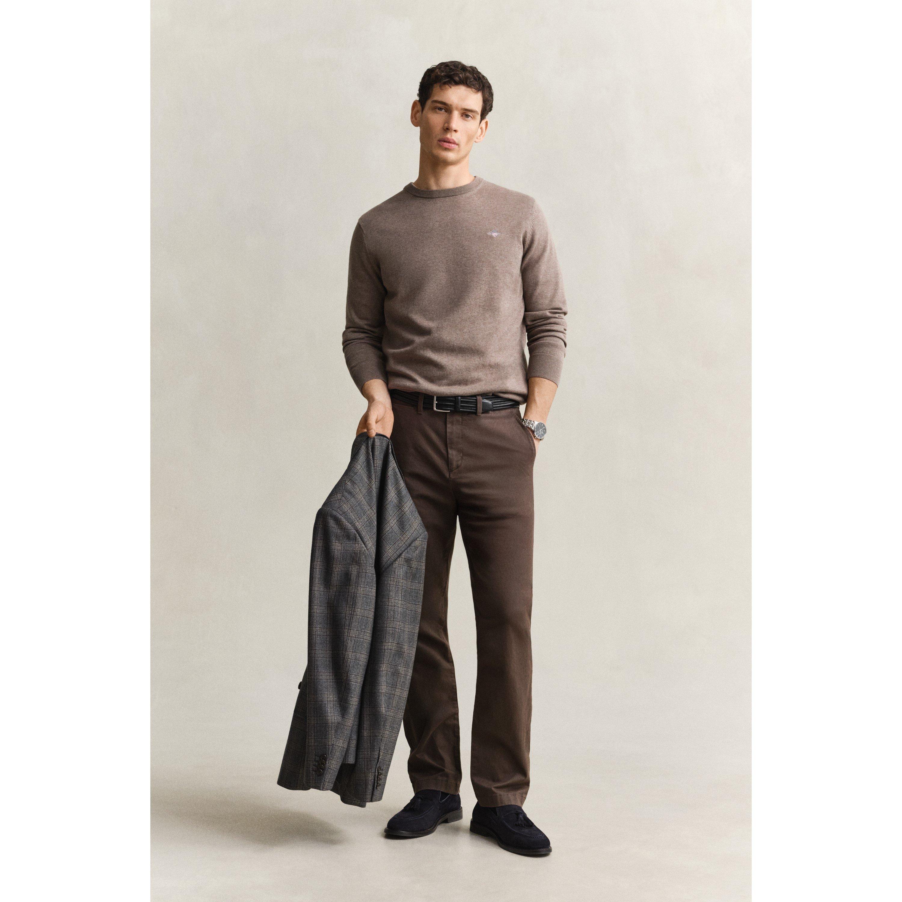 Hazlenut 294 - Gant - Classic Cotton Crew Neck Sweater - 5