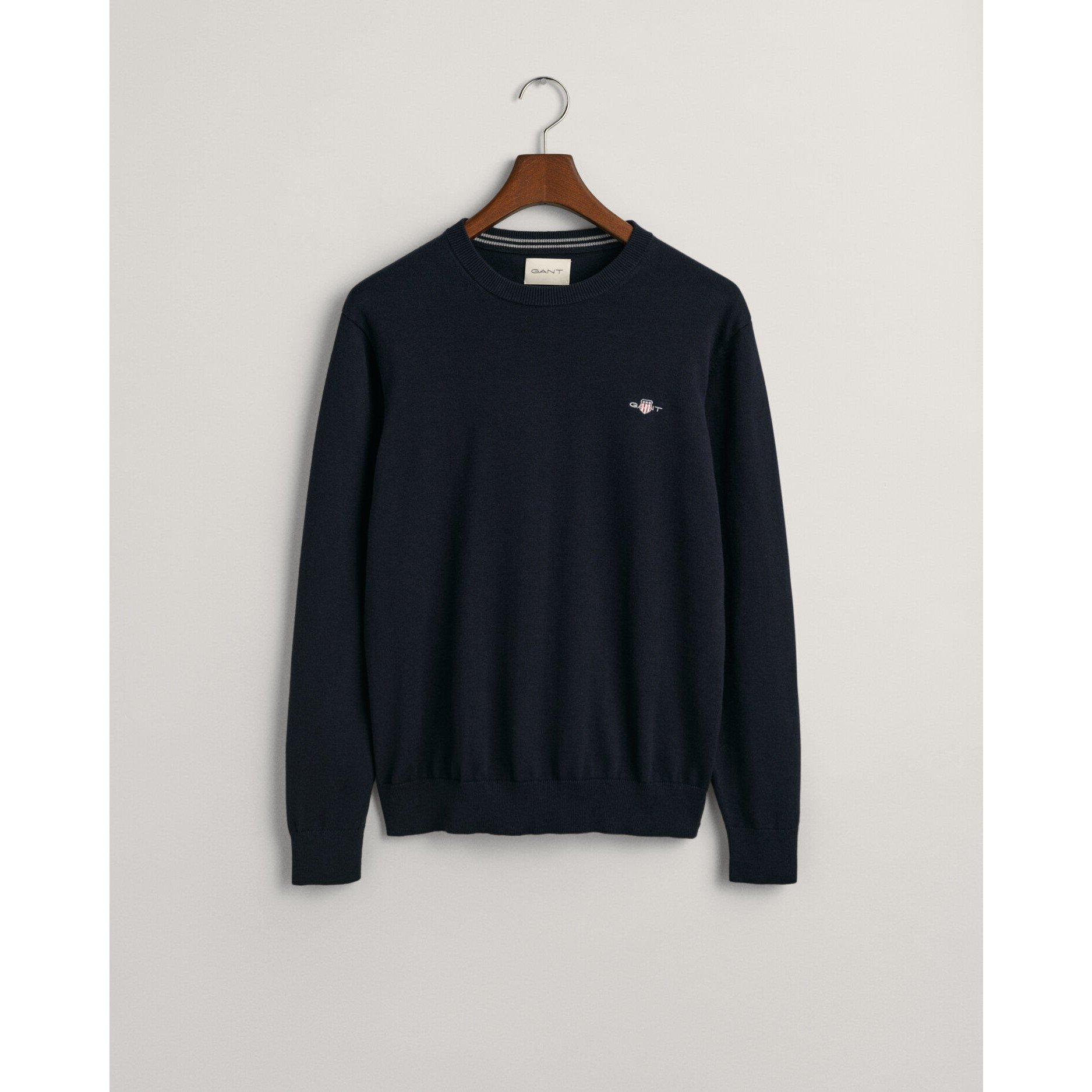 Gant Classic Cotton Crew Neck Sweater - Evening 433 - XL