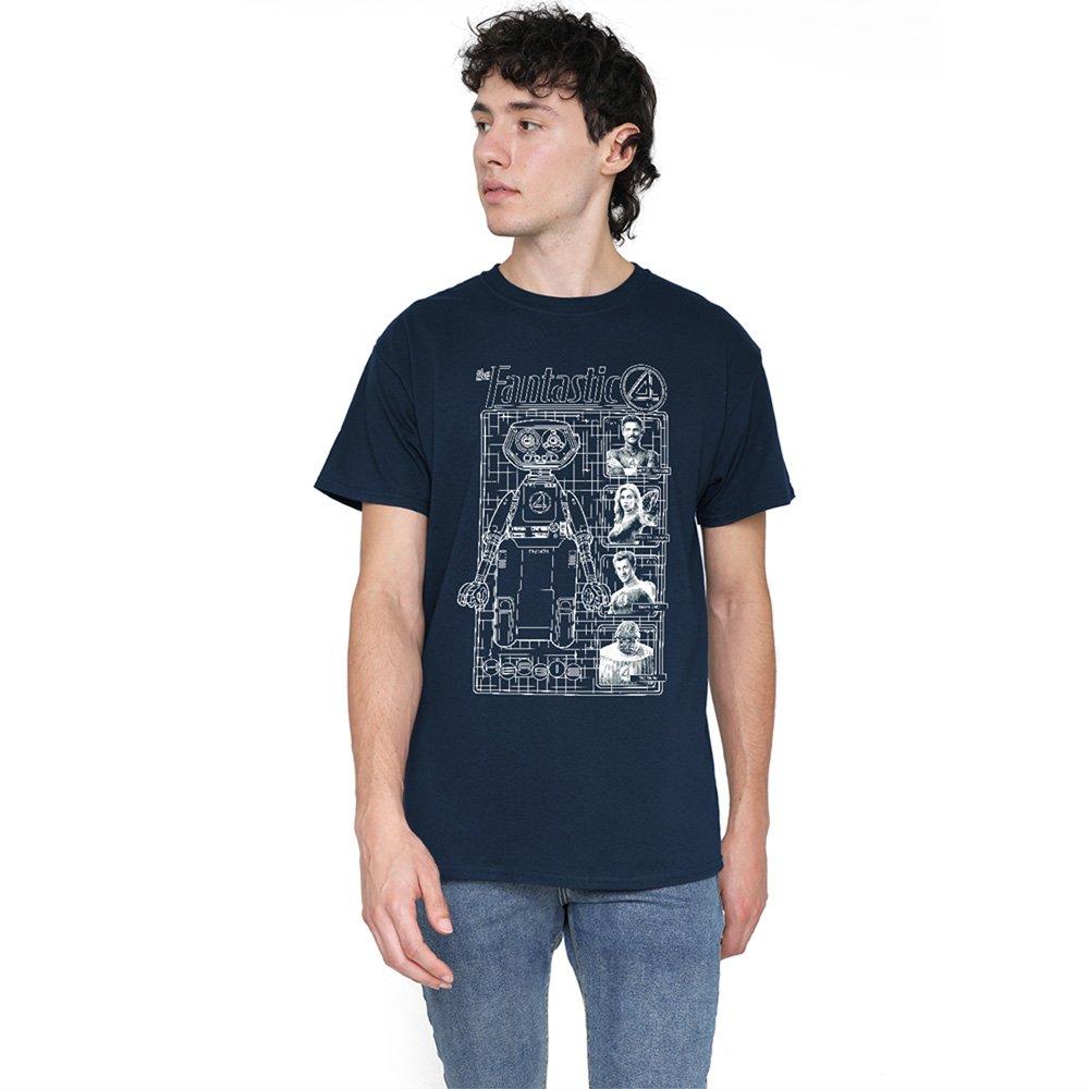 Marvel Men's Fantastic Four First Family And Herbie Blueprint T - Navy - L