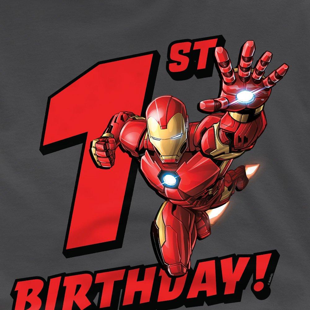 Charcoal - Iron Man - Iron Man Birthday 1 Kids T-Shirt Charcoal - 2