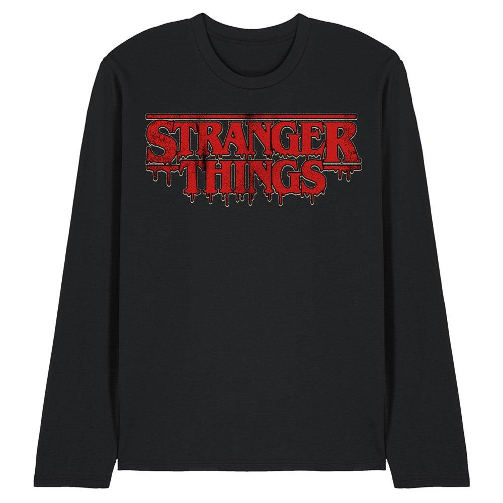 Black - Stranger Things - Stranger Things Retro Drippy Logo Long Sleeve T-Sh - 1