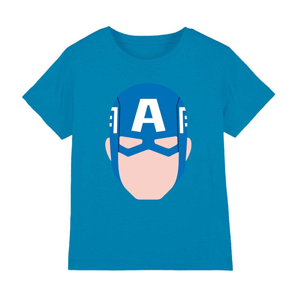 Blue - Marvel - Captain America Avengers Face Kids T-Shirt Turquo - 1