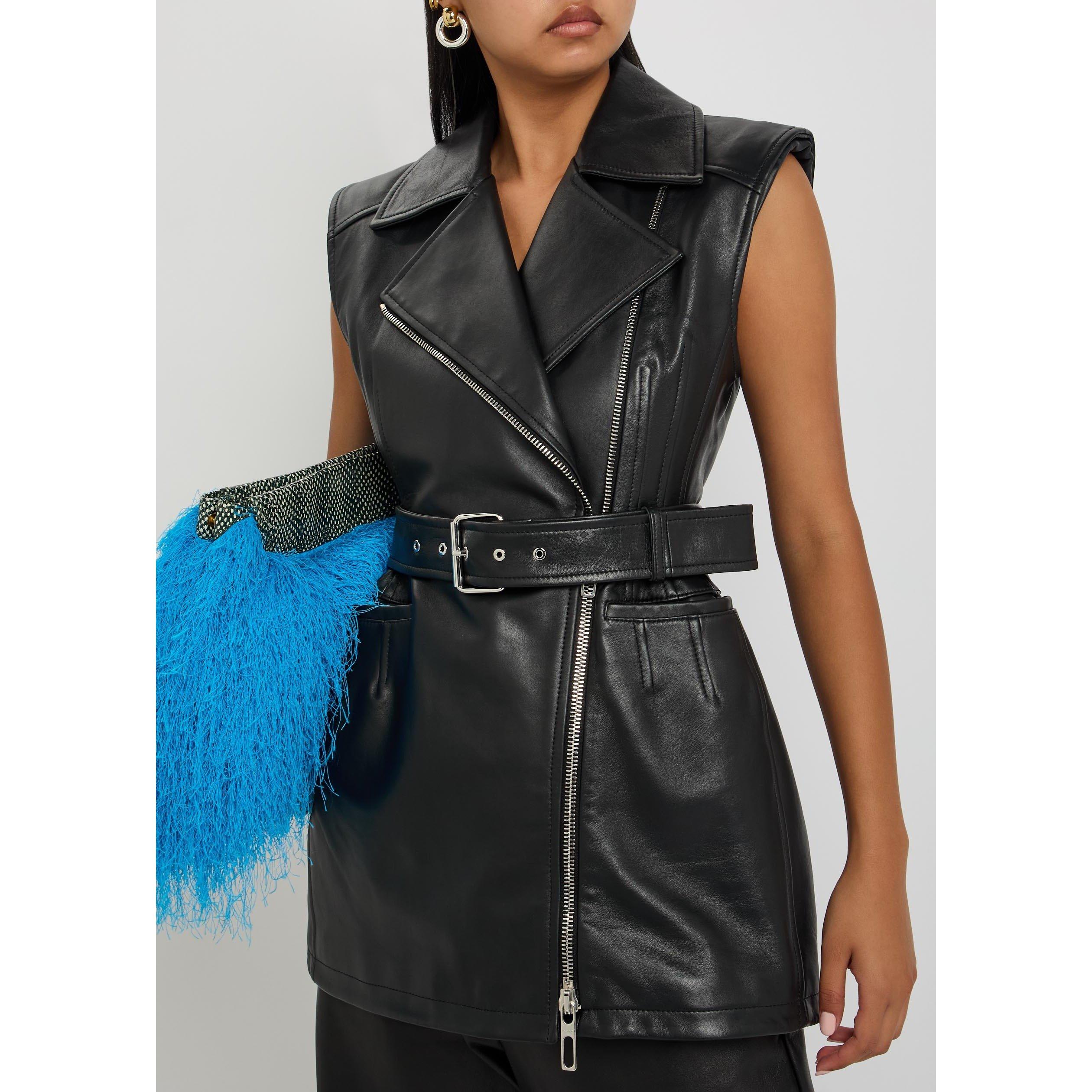 BLACK - Sportmax - Women's Leather Gilet - 4