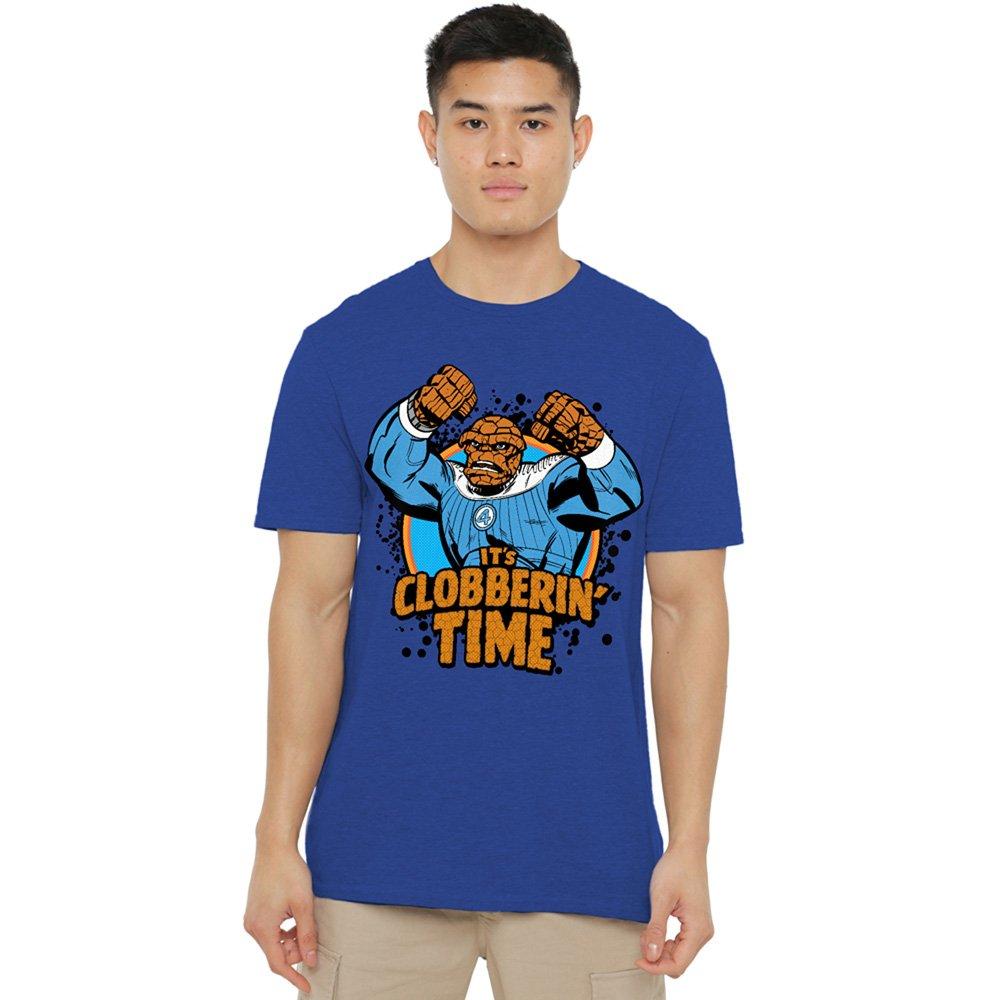 Marvel Men's Fantastic Four Thing Clobberin Time T-Shirt Heat - Blue - XXL
