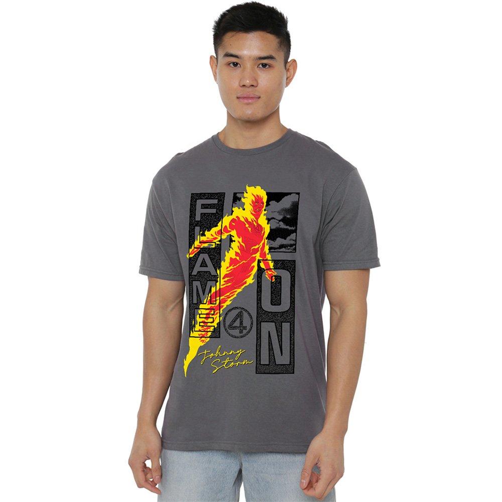 Marvel Fantastic Four Flame On Johnny Storm Trend T-Shirt