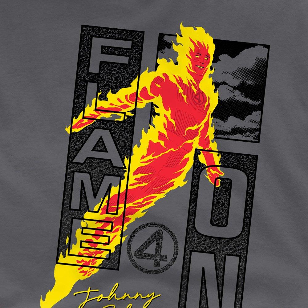Grey - Marvel - Fantastic Four Flame On Johnny Storm Trend T-Shirt - 2