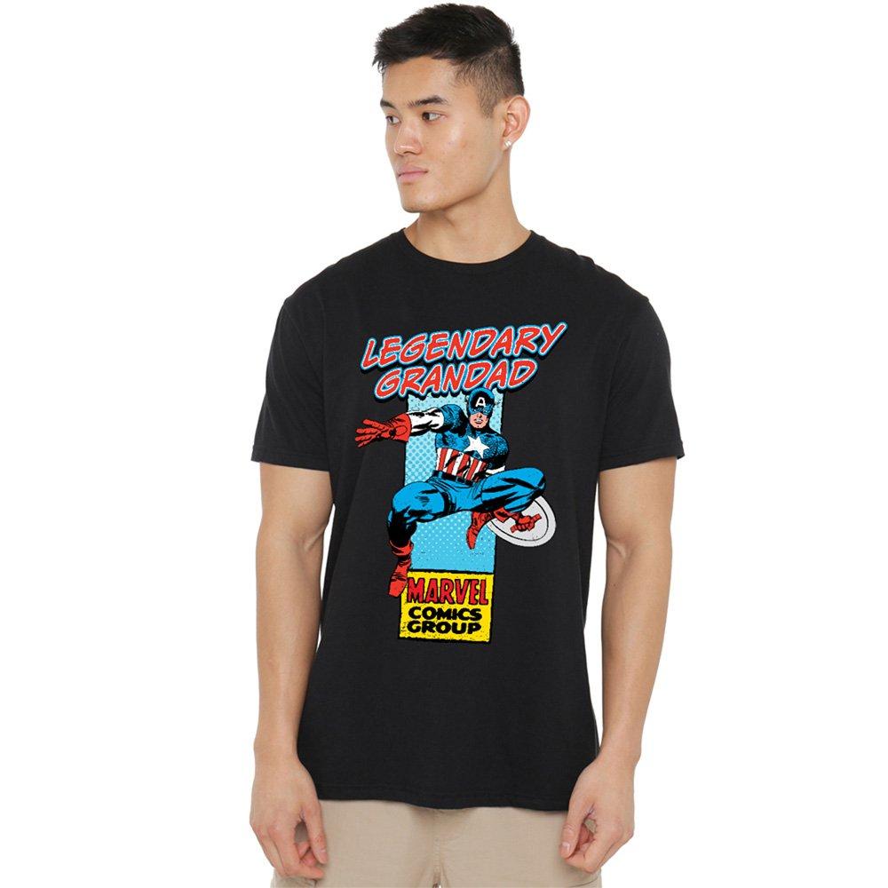 Marvel Men's Comics Presents Corner Box Legendary Captai - Black - 5XL