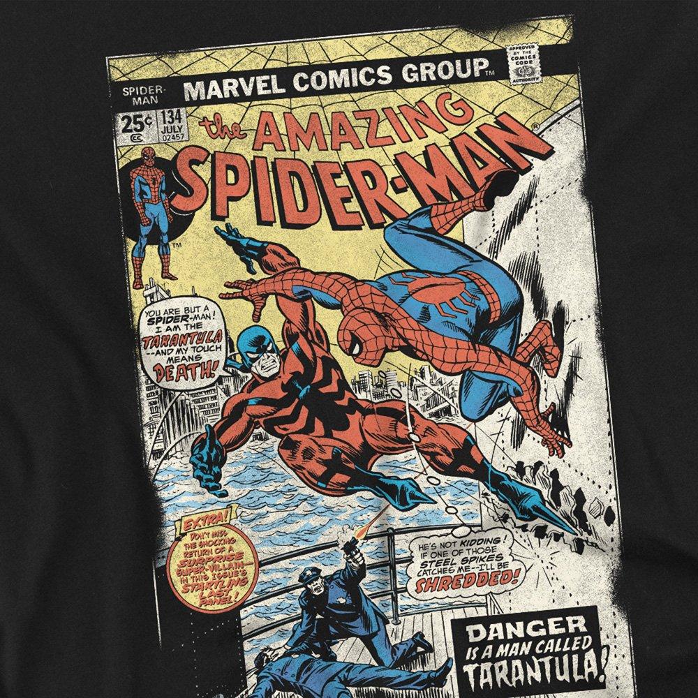 Black - Marvel - Spiderman Retro Tarantula Cover T Shirt Black - 2