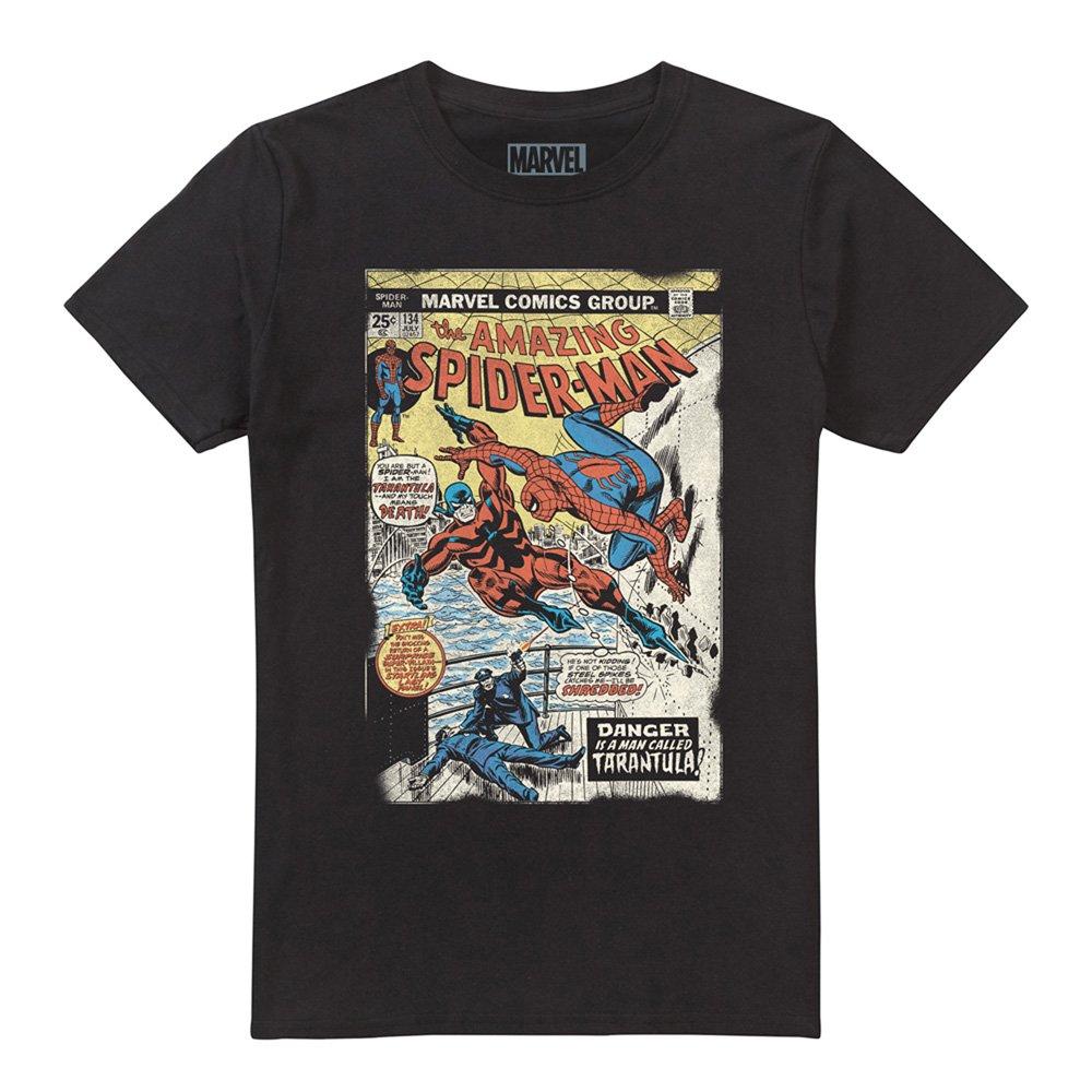 Black - Marvel - Spiderman Retro Tarantula Cover T Shirt Black - 4
