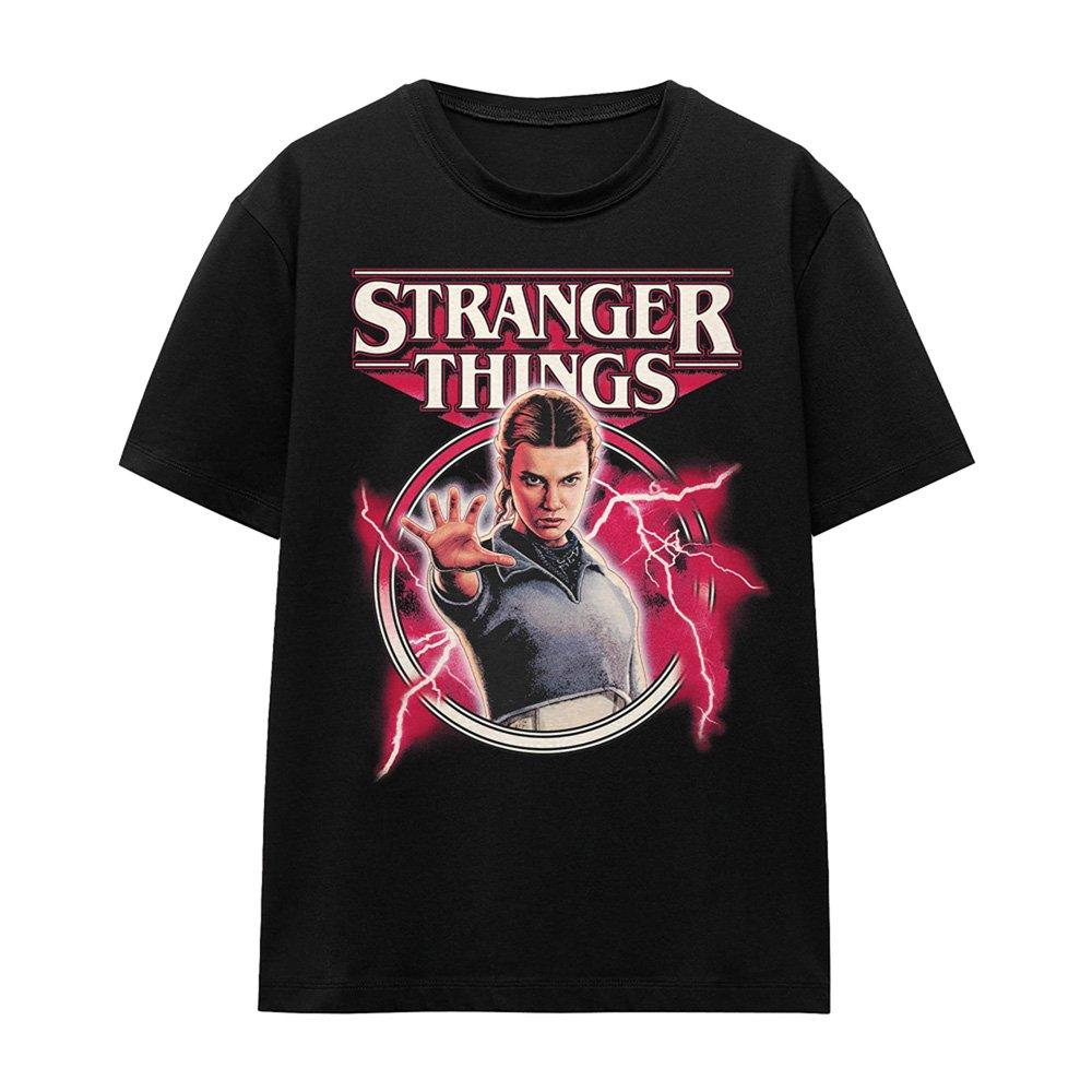 Black - Stranger Things - Stranger Things Eleven Lightning Poster T-Shirt B - 4