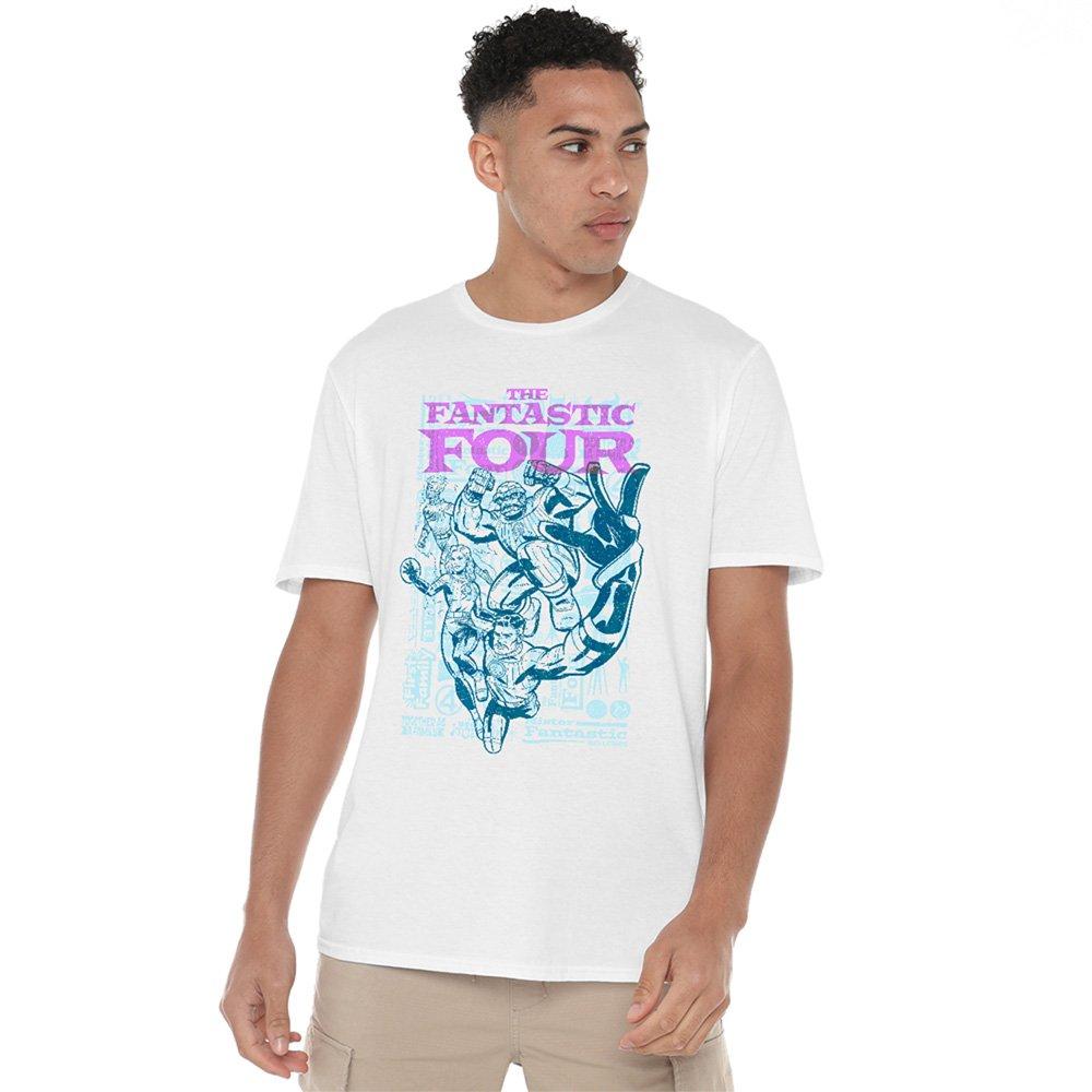 White - Marvel - Fantastic Four Lineart Heroic First Family T-Shirt - 1