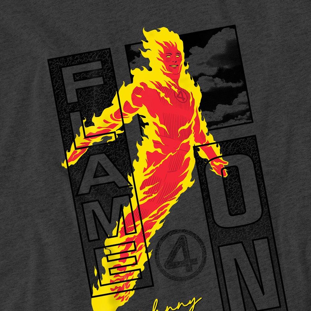 Grey - Marvel - Fantastic Four Flame On Johnny Storm Trend T-Shirt - 2