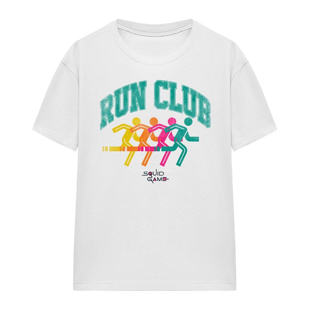 White - Squid Game - Squid Game Run Club Silhouette Ladies T Shirt Whi - 4