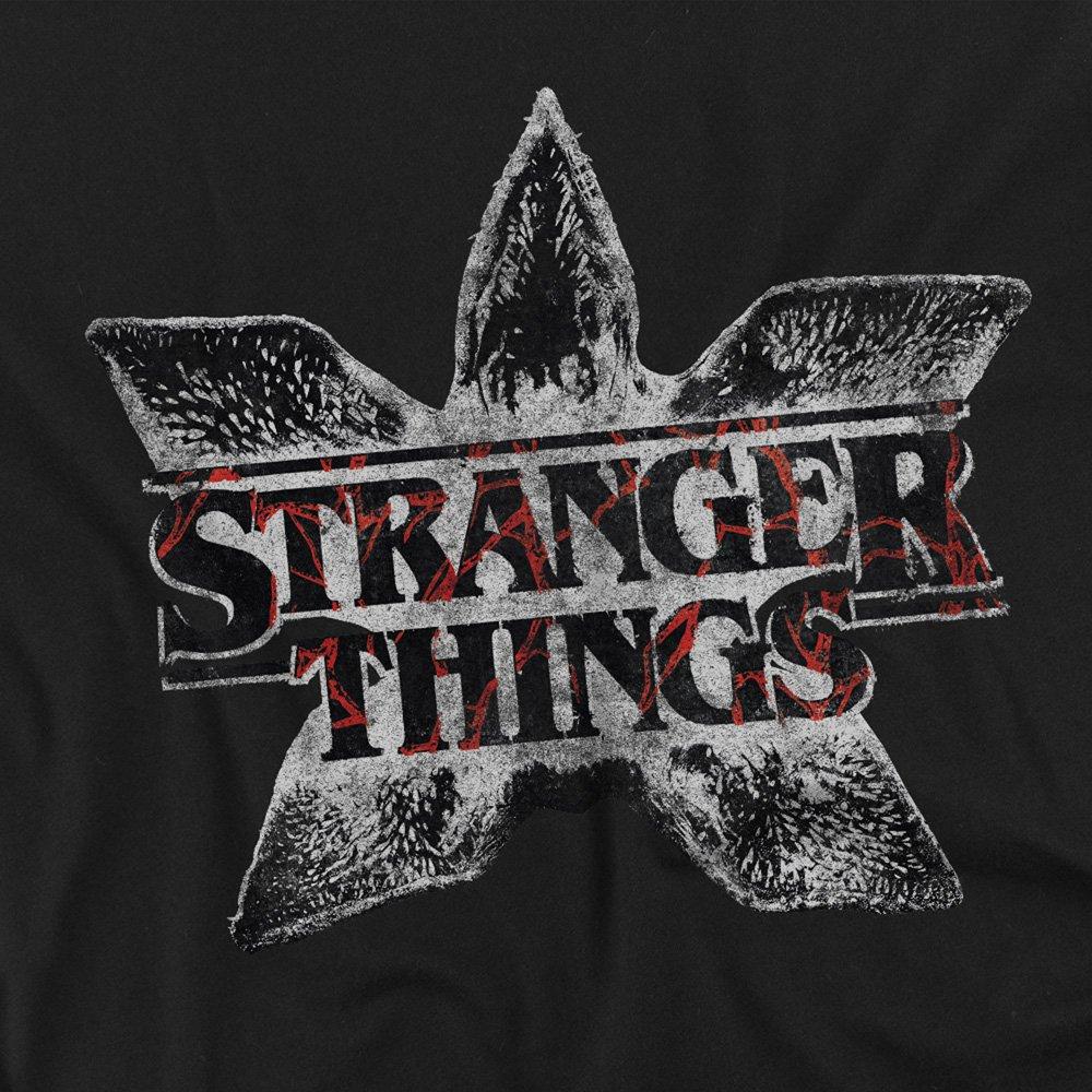 Black - Stranger Things - Stranger Things Demogorgon Flower Logo T-Shirt Bl - 2