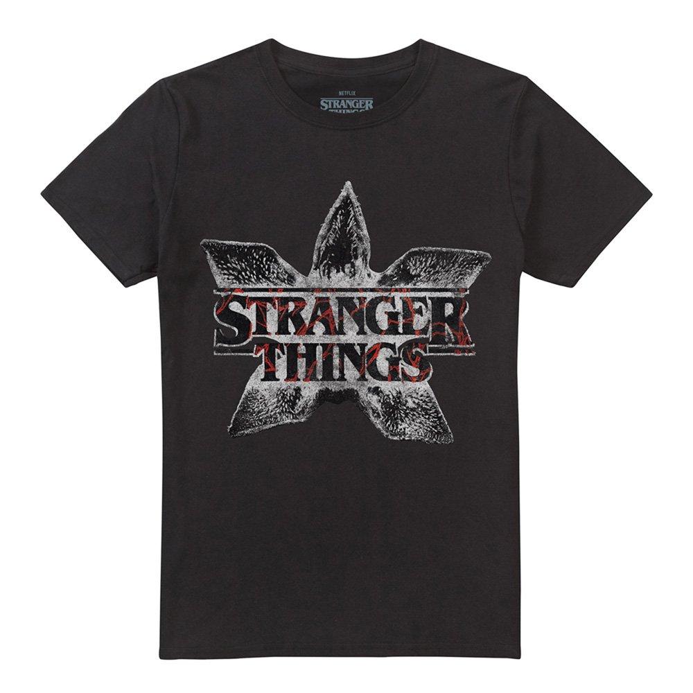 Black - Stranger Things - Stranger Things Demogorgon Flower Logo T-Shirt Bl - 4