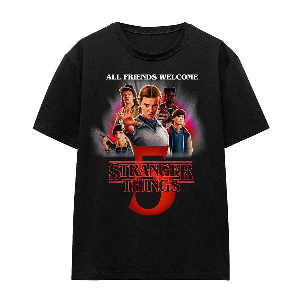 Black - Stranger Things - Stranger Things Season Five Poster T-Shirt Black - 4