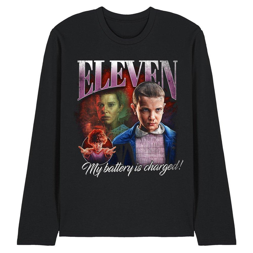 Stranger Things Men's Eleven Homage Long Sleeve T-Shirt - Black - XL