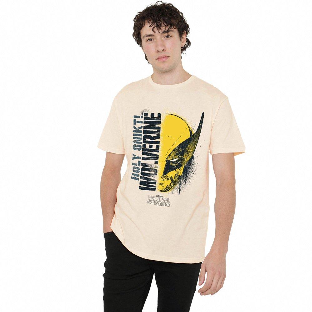 Marvel Men's Deadpool & Wolverine Graffiti Portrait T-Shirt Na - Natural - XL