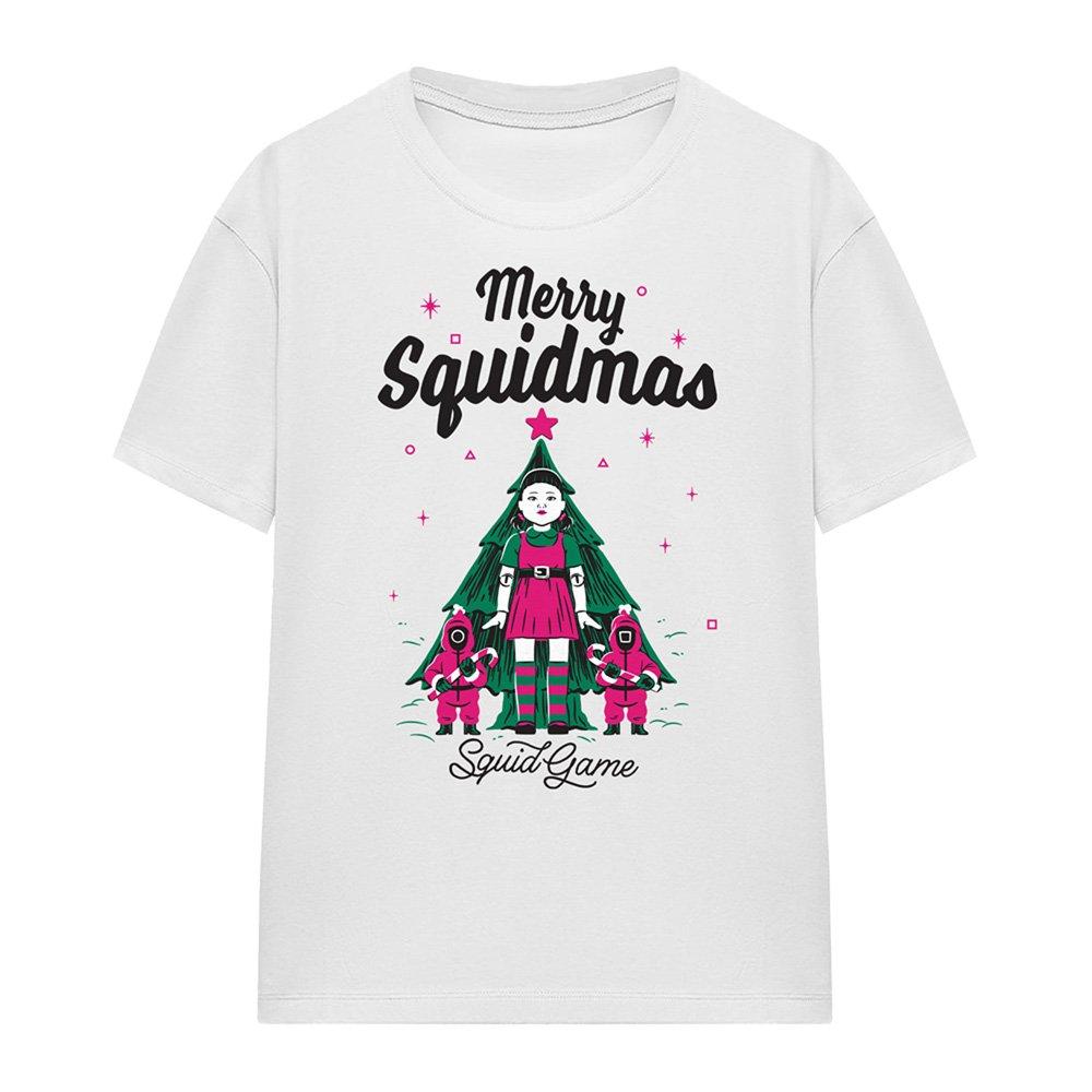 White - Squid Game - Squid Game Merry Squidmas Christmas Ladies T Shirt - 4