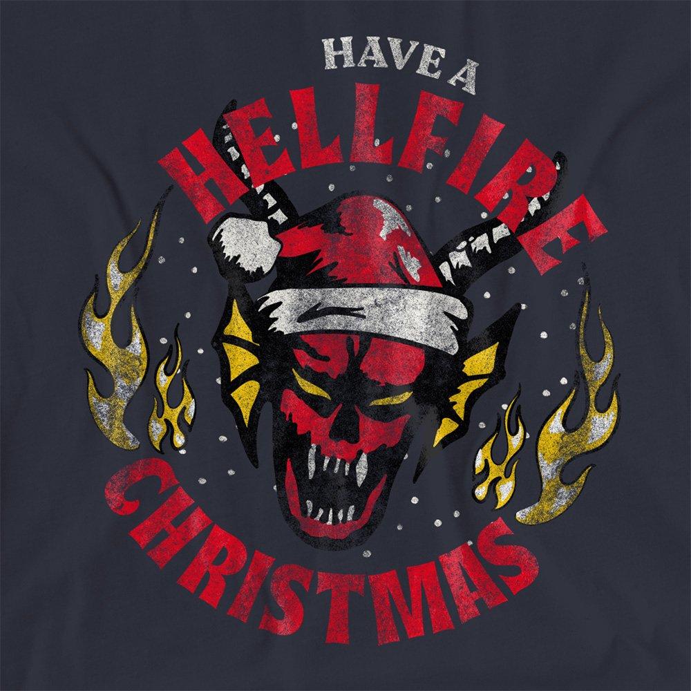 Navy - Stranger Things - Stranger Things Hellfire Christmas Ladies T Shirt - 2