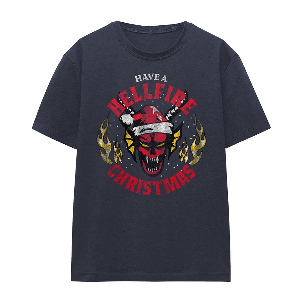 Navy - Stranger Things - Stranger Things Hellfire Christmas Ladies T Shirt - 4