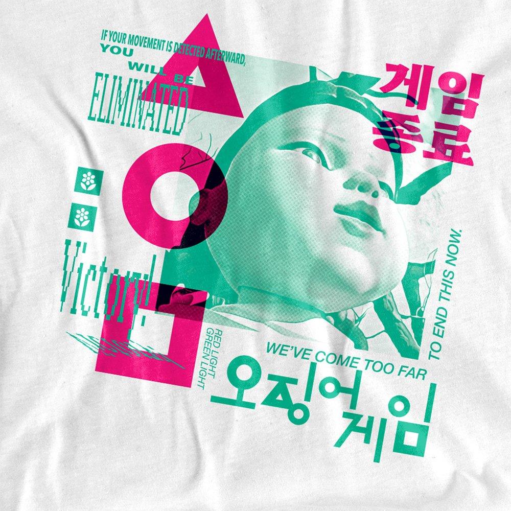 White - Squid Game - Squid Game Young Hee Overlay Ladies T Shirt White - 2