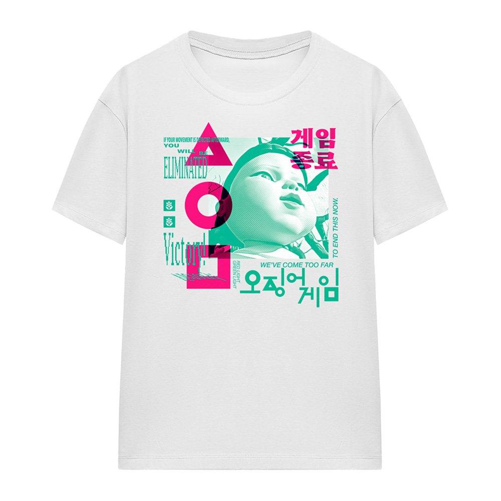 White - Squid Game - Squid Game Young Hee Overlay Ladies T Shirt White - 4
