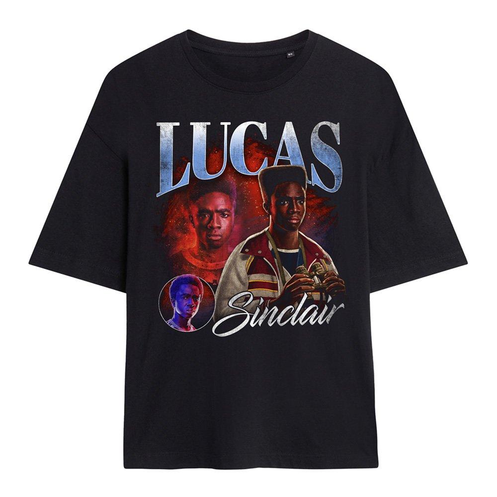 Black - Stranger Things - Stranger Things Lucas Homage Oversized T-Shirt Bl - 1
