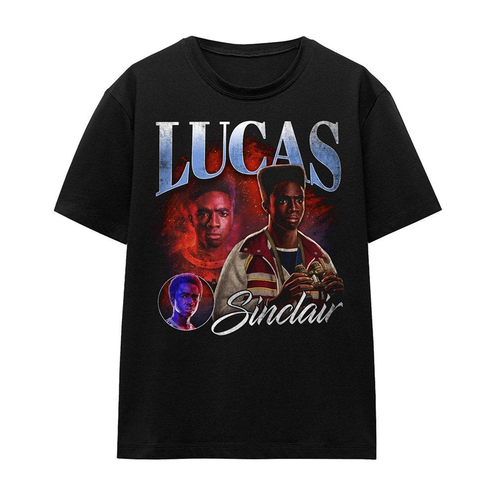 Black - Stranger Things - Stranger Things Lucas Homage T-Shirt Black - 4