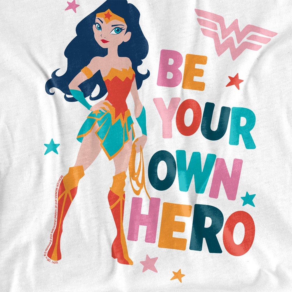 White - DC Comics - Be Your Own Hero Kids T-Shirt White - 2