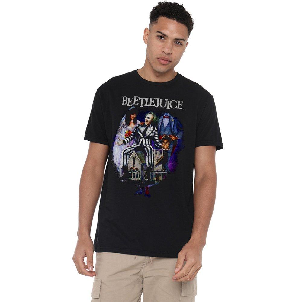 Black - Warner Brothers - Beetlejuice Vintage Poster T-Shirt Black - 1