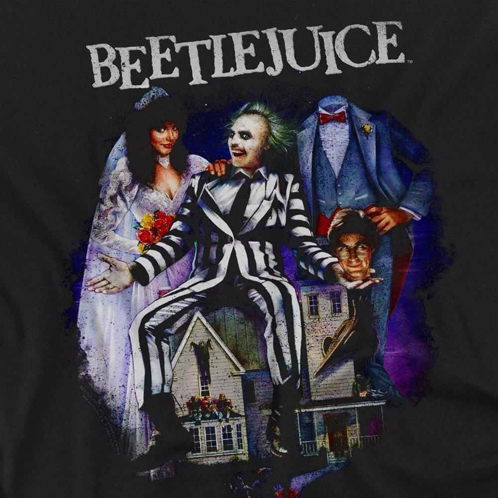 Black - Warner Brothers - Beetlejuice Vintage Poster T-Shirt Black - 2