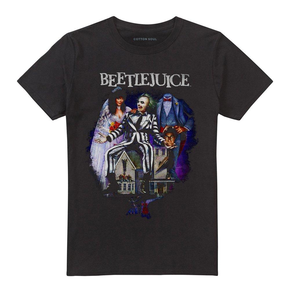Black - Warner Brothers - Beetlejuice Vintage Poster T-Shirt Black - 4